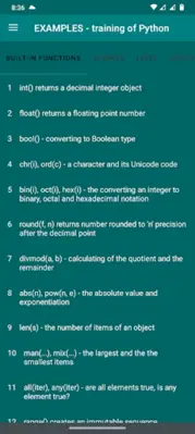 Python. Exercises and examples android App screenshot 5