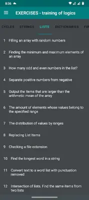 Python. Exercises and examples android App screenshot 6